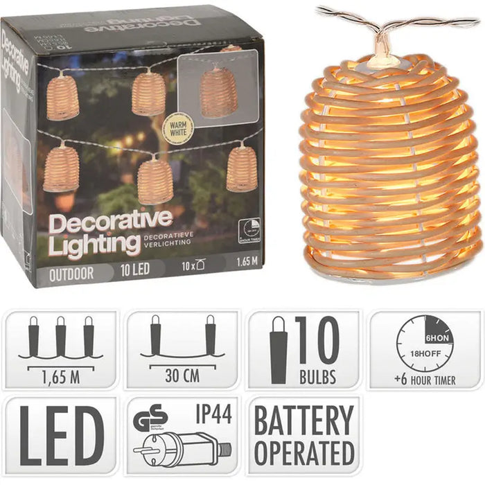 GARDEN LIGHTING LED ON BATTERIES 1650CM 10 LAMPS PROGARDEN AF5300150 - Шатри<<<Чадъри сенници и