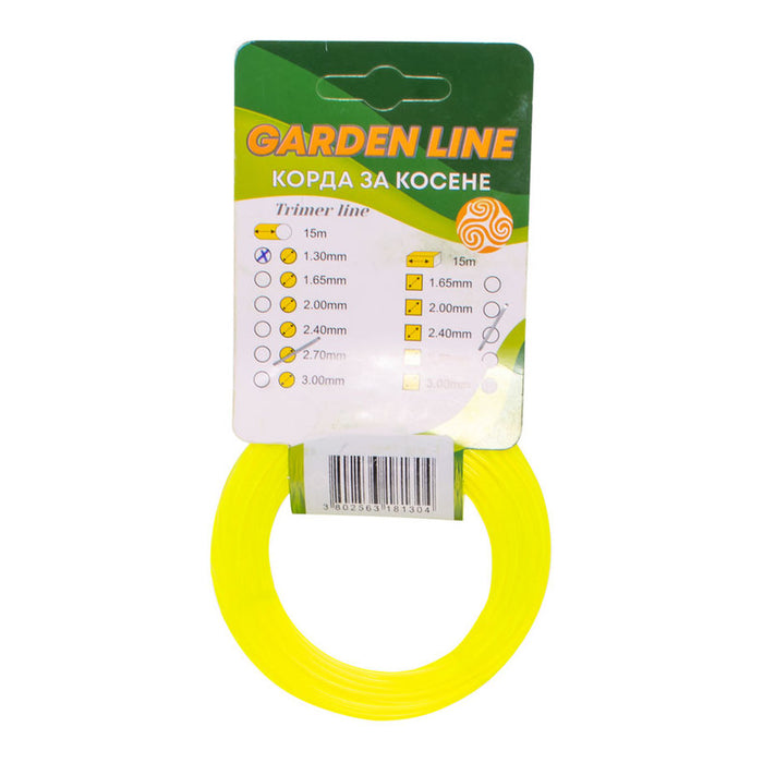 CORD FOR TRIMMER PROFILE CIRCLE GARDEN LINE 1.3 MM 15 M