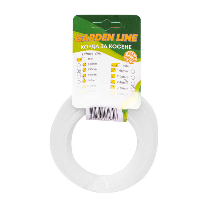 CORD FOR TRIMMER PROFILE CIRCLE GARDEN LINE 1.65MM - 15M