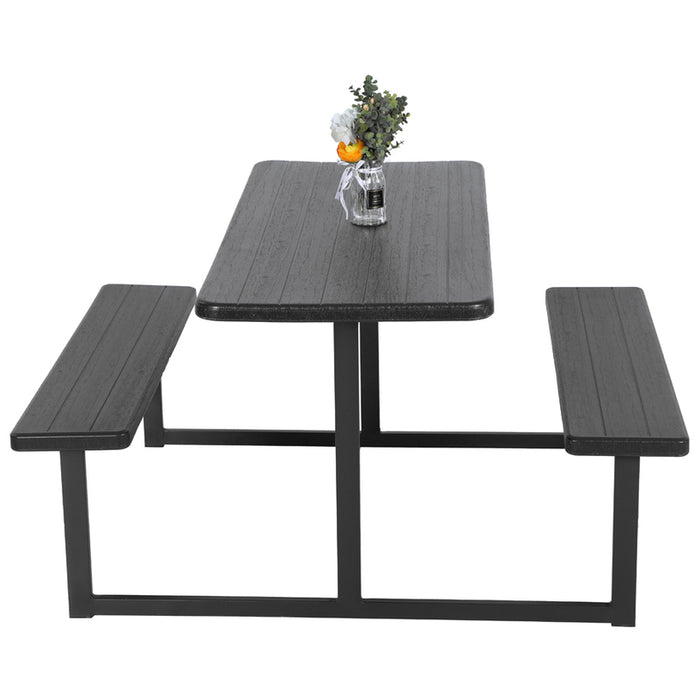 CATERING SET TABLE WITH TWO BENCHES HDPE GARDEN STAR HD-10760