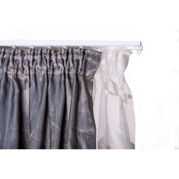 DOUBLE-CHANNEL ALUMINUM CORNICE GARDINIA SANSA 150 CM. WHITE