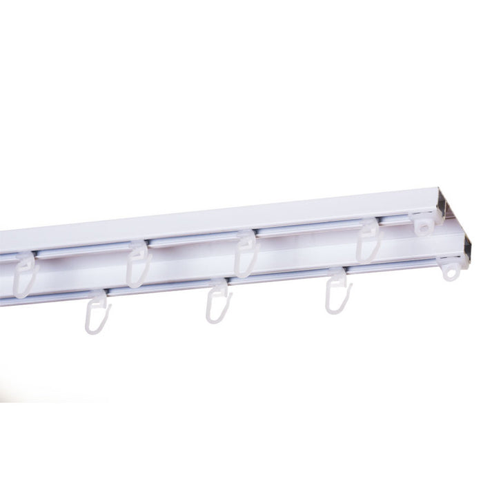 TWO-CHANNEL ALUMINUM CORNICE GARDINIA SANSA 250 CM. WHITE