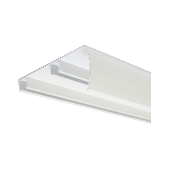 DOUBLE-CHANNEL ALUMINUM CORNICE WITH BLADE GARDINIA OLEA 250 CM. WHITE