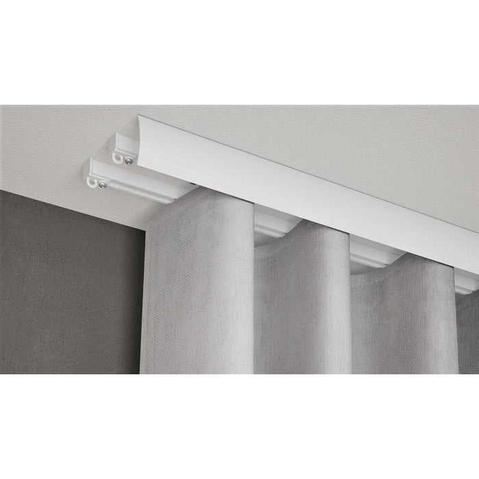 DOUBLE-CHANNEL ALUMINUM CORNICE WITH BLADE GARDINIA OLEA 300 CM. WHITE