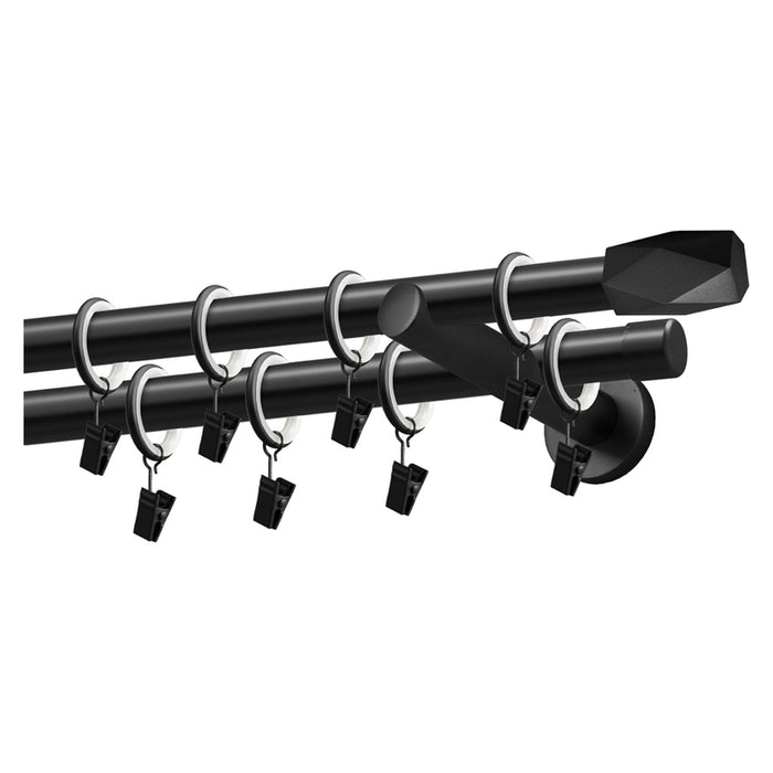 METAL DOUBLE CORNER GARDINIA HEX 240 CM BLACK