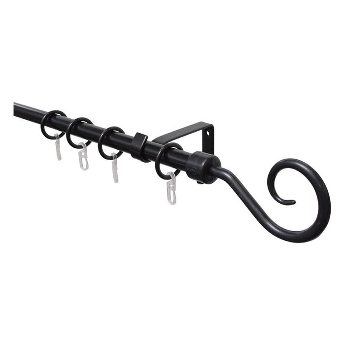 EXTENDABLE CORNER GARDINIA HOOK 130-240 CM. BLACK