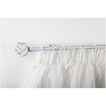 EXTENDABLE CORNER GARDINIA SVANNA 160-300 CM. WHITE-GOLD