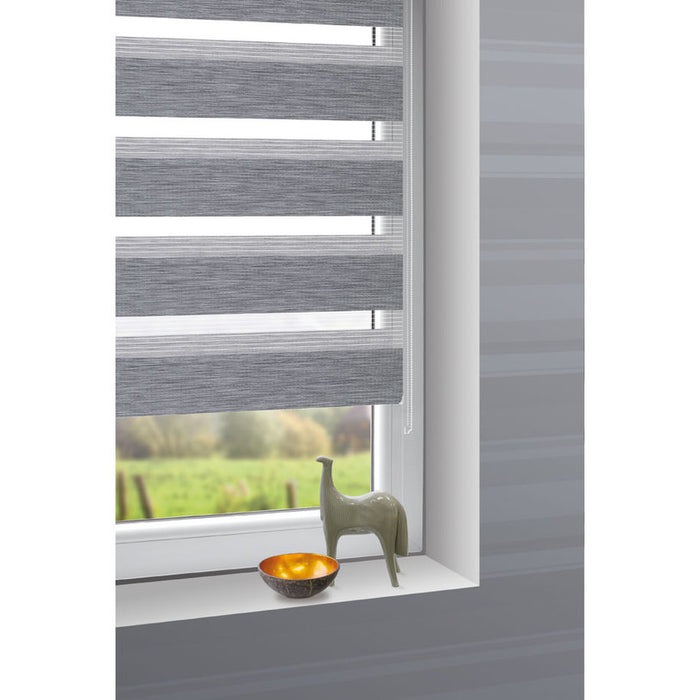 PREMIUM DOUBLE ROLL BLIND GARDINIA 72.5X150 CM. NATURAL GRAY