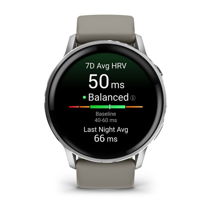 Garmin Venu 4 3.56 cm (1.4") AMOLED 45 mm Digital 454 x 454 pixels Touchscreen Silver Wi-Fi GPS (satellite)