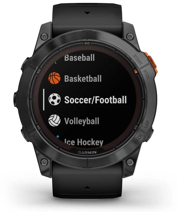 Garmin Fenix 7X Pro Solar Smart Watch 51mm, GPS, Black with Black Silicone Band EU