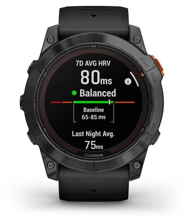 Garmin Fenix 7X Pro Solar Smart Watch 51mm, GPS, Black with Black Silicone Band EU