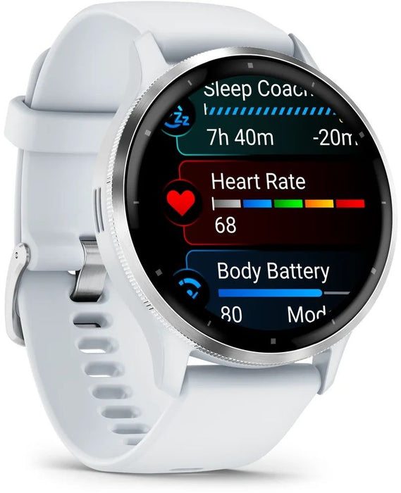 Garmin Venu 3 Smart Watch 45mm, GPS, reinforced polymer Stainless Steel Whitestone EU