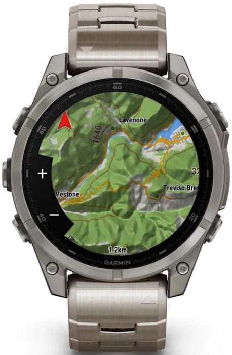 Garmin Fenix 8 3.56 cm (1.4") AMOLED 47 mm Digital 454 x 454 pixels Touchscreen Titanium Wi-Fi GPS (satellite)