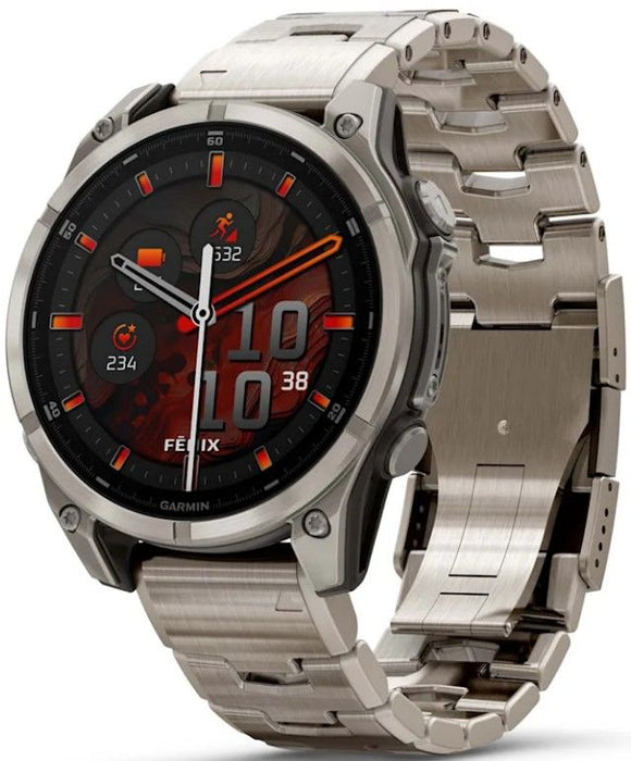 Garmin Fenix 8 3.56 cm (1.4") AMOLED 47 mm Digital 454 x 454 pixels Touchscreen Titanium Wi-Fi GPS (satellite)