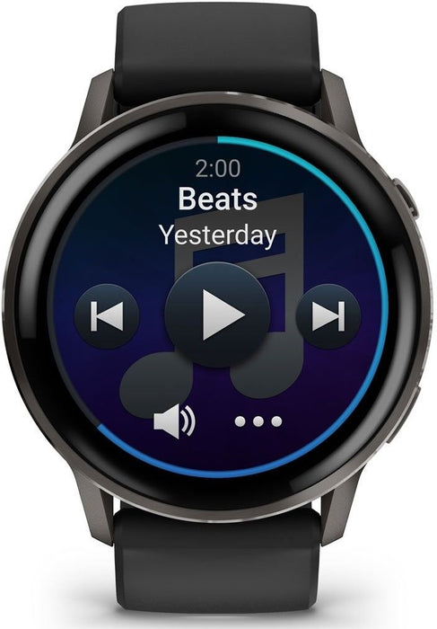 Garmin Venu 4 Smart Watch 45mm, GPS, Black with Dark Gray Silicone Band EU