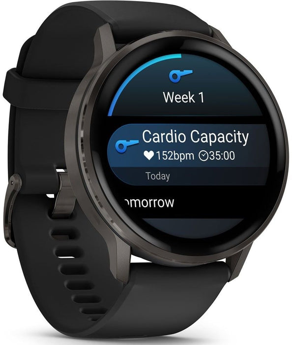 Garmin Venu 4 Smart Watch 45mm, GPS, Black with Dark Gray Silicone Band EU
