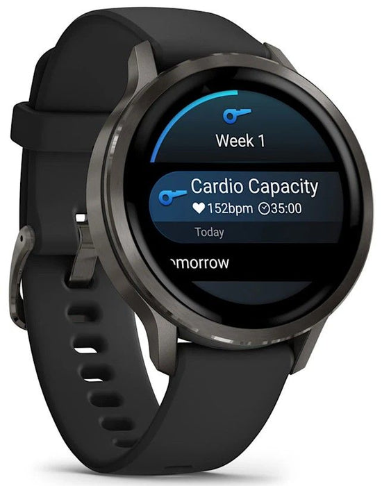 Garmin Venu 4 Smart Watch 41mm, GPS, Black with Dark Gray Silicone Band EU