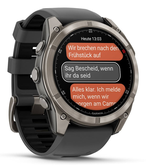 Garmin fēnix 8 Pro 3.56 cm (1.4") AMOLED 51 mm Digital 454 x 454 pixels Touchscreen Graphite, Titanium Wi-Fi GPS (satellite)
