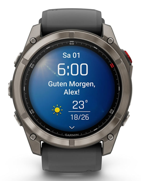 Garmin fēnix 8 Pro 3.56 cm (1.4") AMOLED 51 mm Digital 454 x 454 pixels Touchscreen Graphite, Titanium Wi-Fi GPS (satellite)