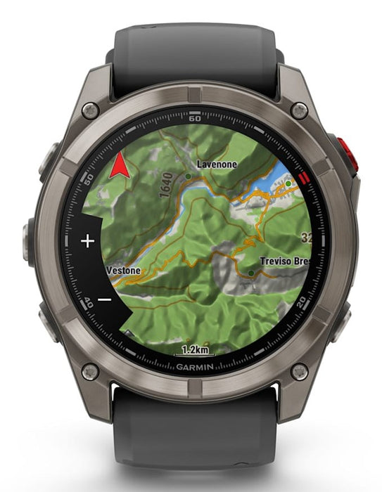 Garmin fēnix 8 Pro 3.56 cm (1.4") AMOLED 51 mm Digital 454 x 454 pixels Touchscreen Graphite, Titanium Wi-Fi GPS (satellite)