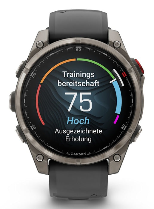 Garmin fēnix 8 Pro 3.56 cm (1.4") AMOLED 47 mm Digital 454 x 454 pixels Touchscreen Graphite, Titanium Wi-Fi GPS (satellite)