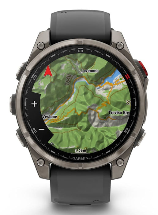 Garmin fēnix 8 Pro 3.56 cm (1.4") AMOLED 47 mm Digital 454 x 454 pixels Touchscreen Graphite, Titanium Wi-Fi GPS (satellite)