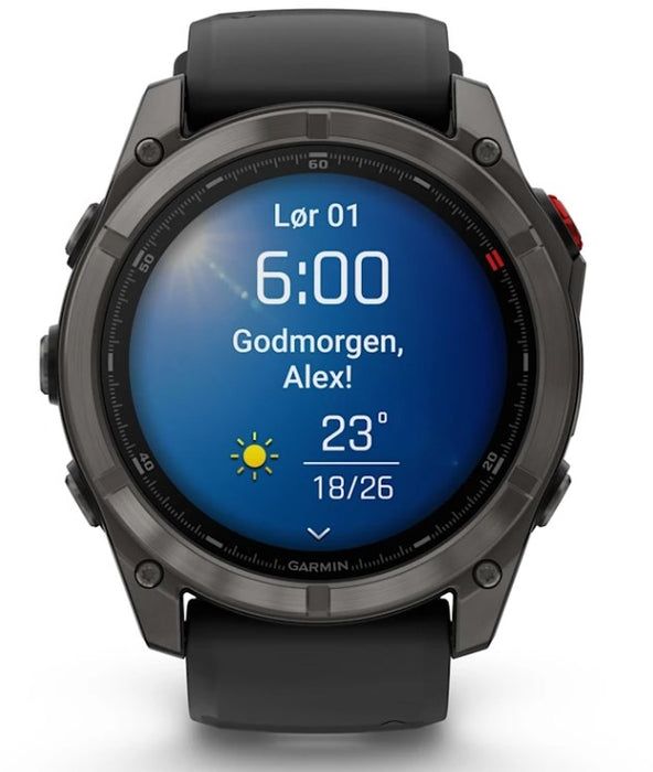 Garmin fēnix 8 Pro 3.56 cm (1.4") AMOLED 51 mm Digital 454 x 454 pixels Touchscreen Black, Grey, Titanium Wi-Fi GPS (satellite)