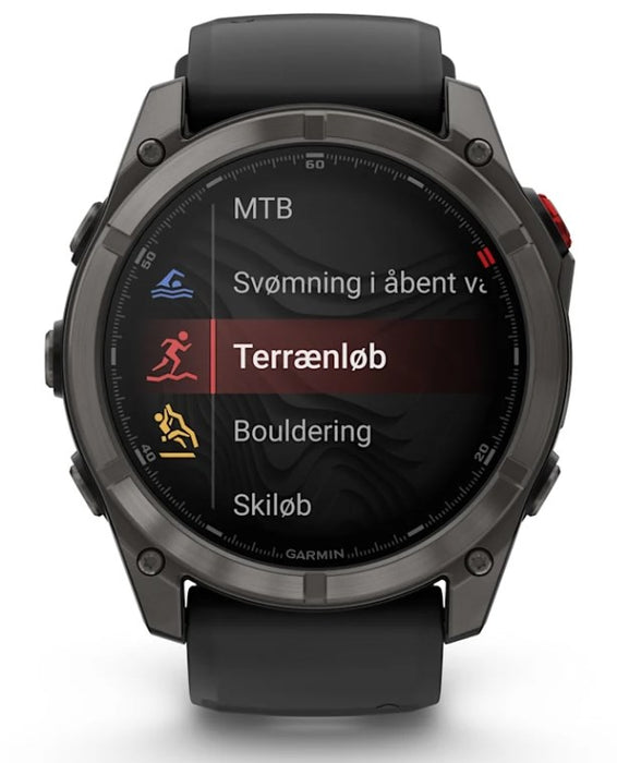 Garmin fēnix 8 Pro 3.56 cm (1.4") AMOLED 51 mm Digital 454 x 454 pixels Touchscreen Black, Grey, Titanium Wi-Fi GPS (satellite)