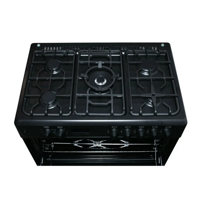 Gas-electric Cooker Ravanson KWGE-K90 Cheff Modern (black) - Free-standing kitchensAGD-KWS<<<Home Appliance