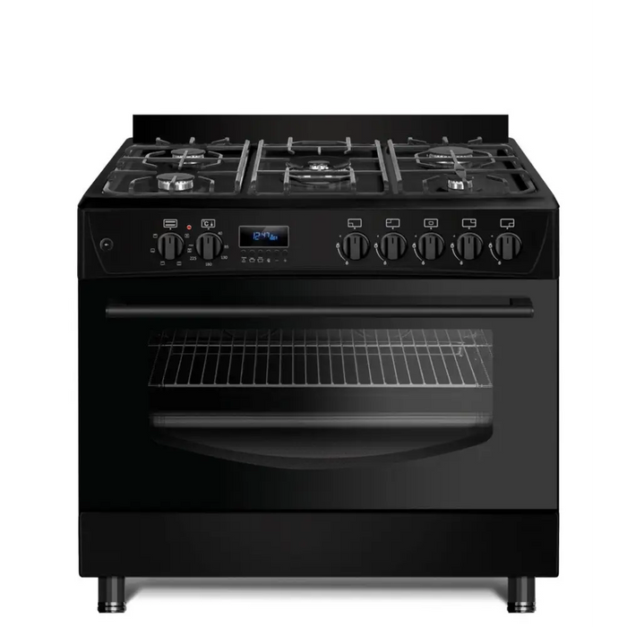 Gas-electric Cooker Ravanson KWGE-K90 Cheff Modern (black) - Free-standing kitchensAGD-KWS<<<Home Appliance