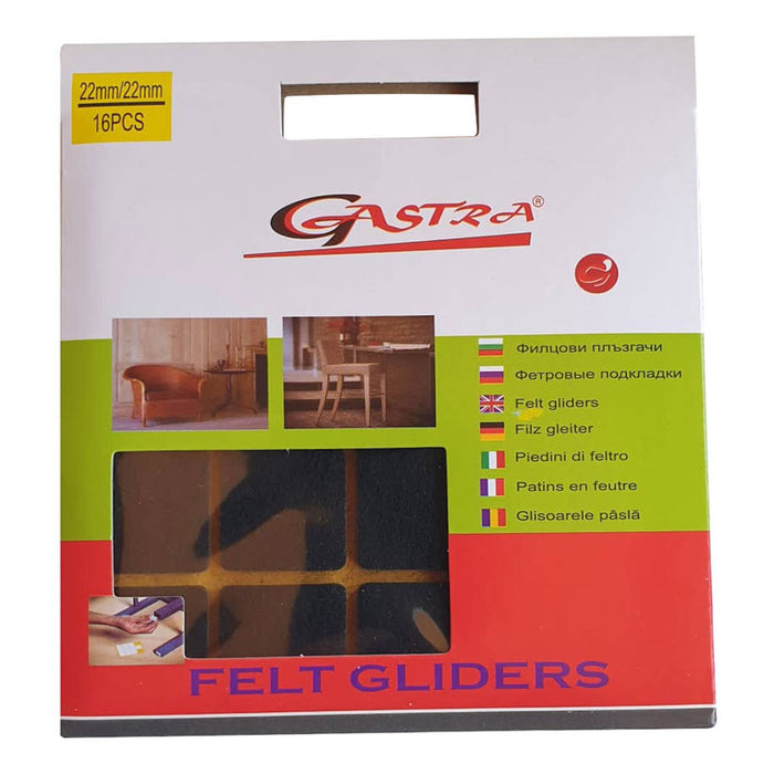 FELT PADS SQUARE 22 MM 16 PCS. GASTRA