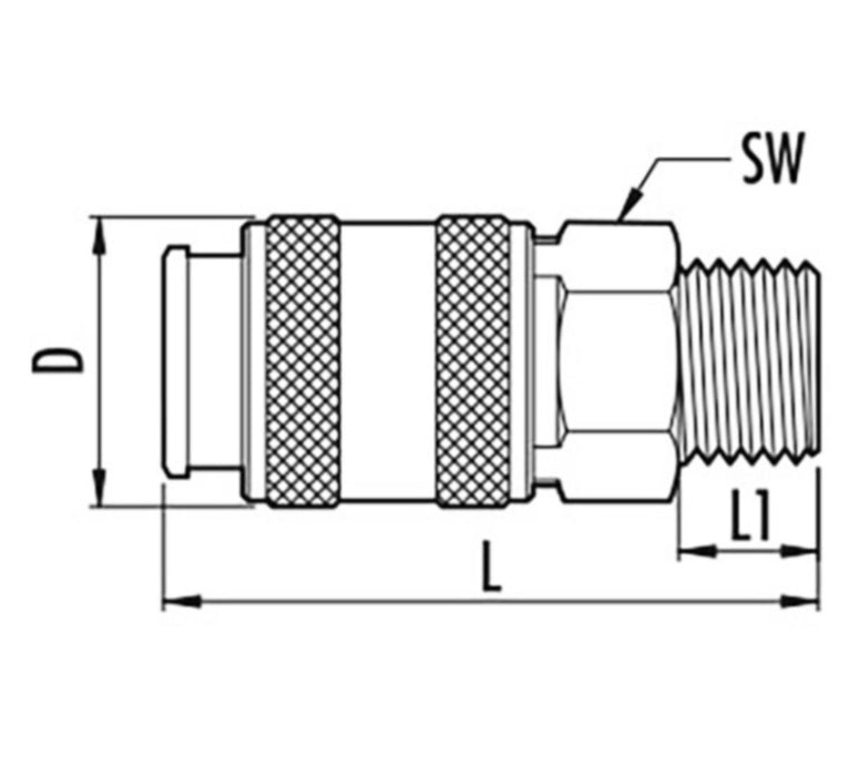 QUICK CONNECTION COUPLING FEMALE THREAD 1/4''