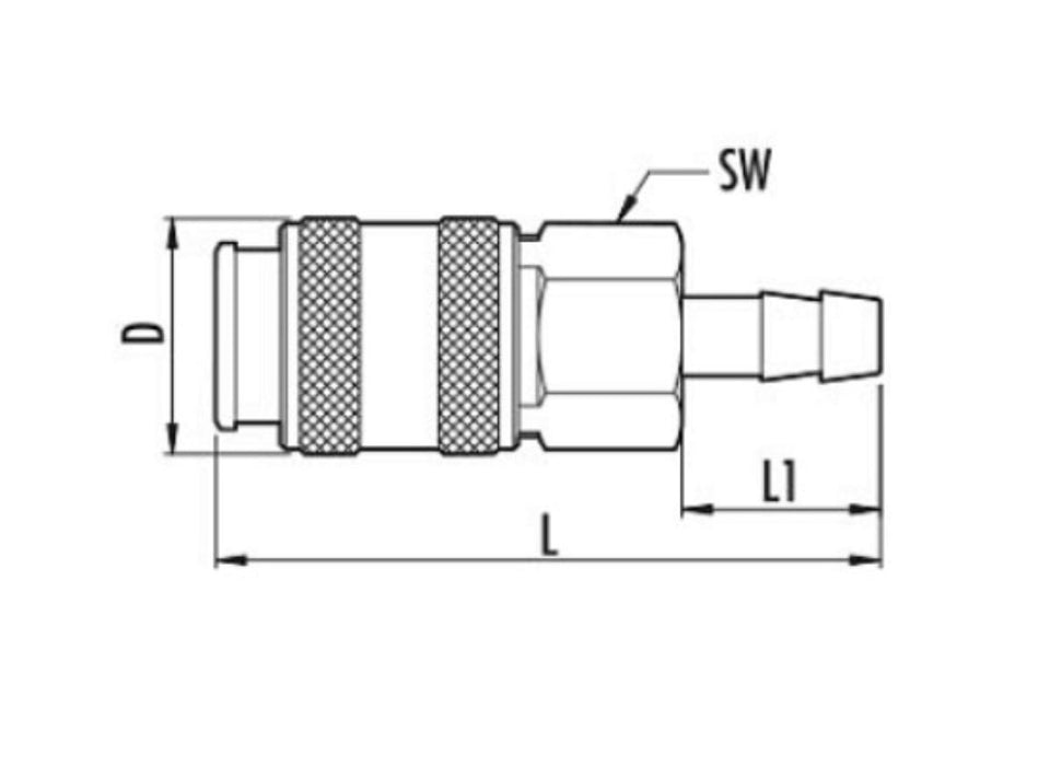 QUICK CONNECTION COUPLING FOR HOSE F 8MM