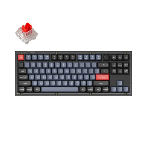 Геймърска Механична клавиатура Keychron V3 TKL Knob QMK Frosted Black Translucent Keychron K Pro Red Switch RGB