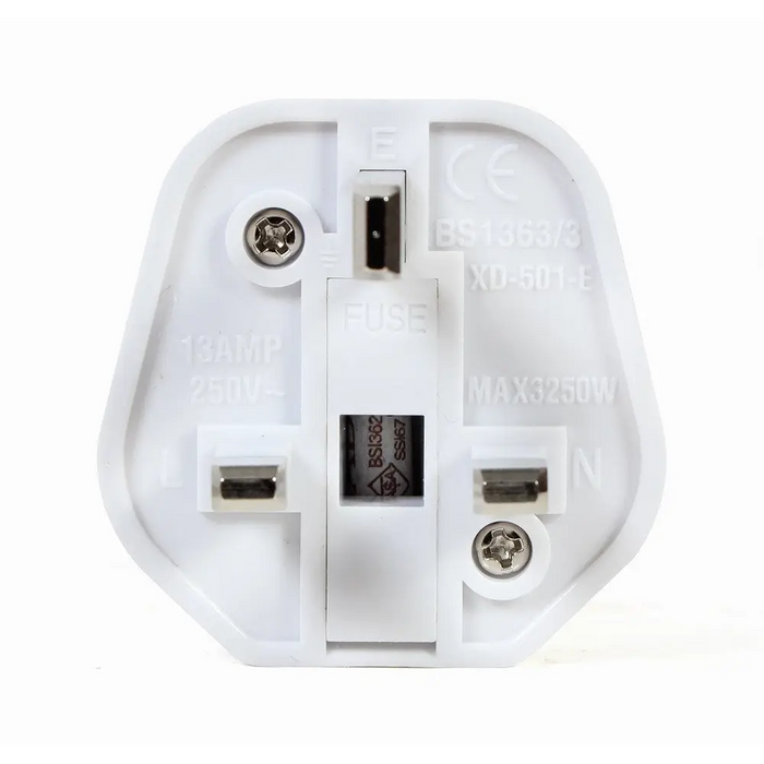 Gembird A-AC-EUFUKM-01 AC power adapter EU Schuko socket to UK plug 13 A - AdaptersKBA-ADA<<<Cables