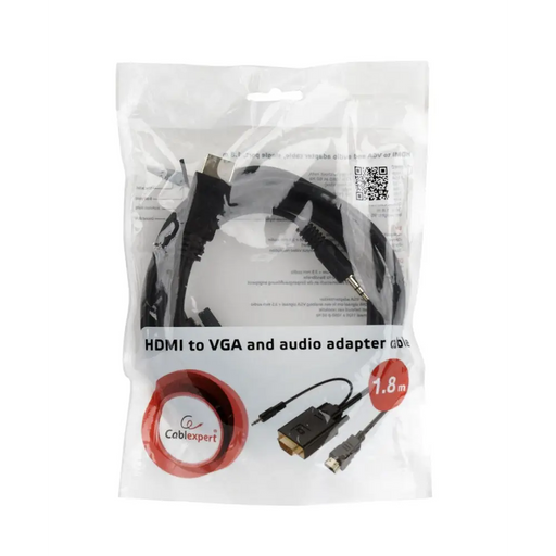 Gembird A-HDMI-VGA-03-10 video cable adapter 3 m HDMI + 3.5mm VGA (D-Sub) Black - AdaptersKBA-ADA<<<Cables