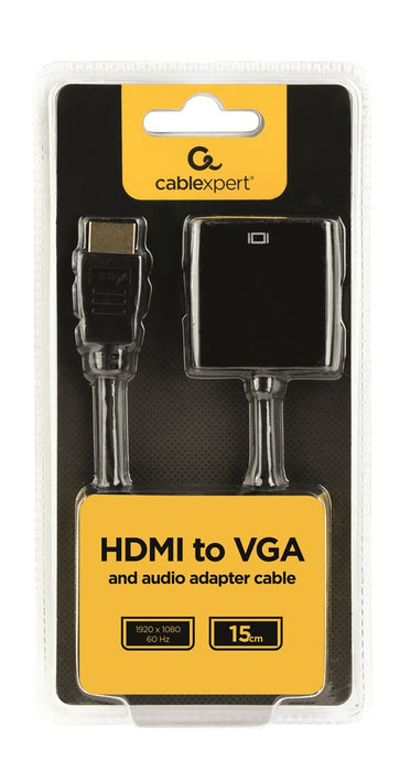 HDMI to VGA Adapter GEMBIRD A-HDMI-VGA-03 1080 px 60 Hz Black