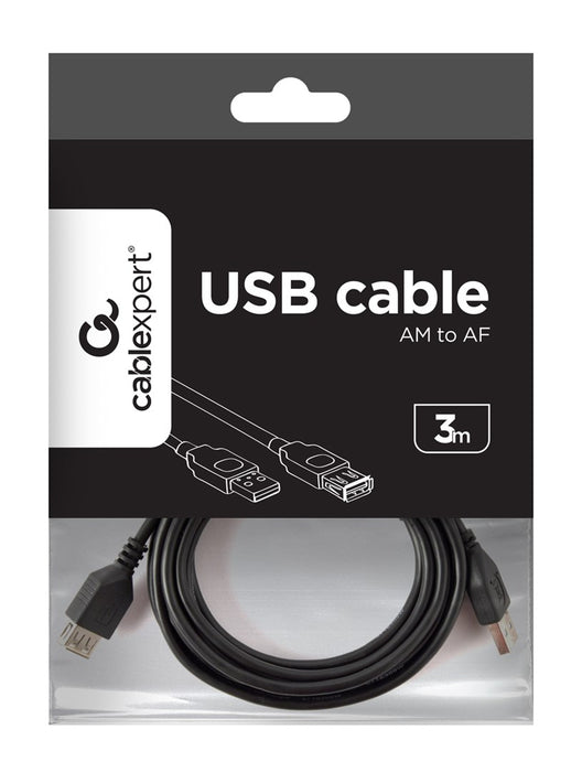 Gembird 3m USB 2.0 A M/FM USB cable USB A Black