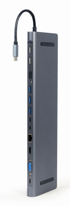 USB Hub GEMBIRD A-CM-COMBO9-01 Grey