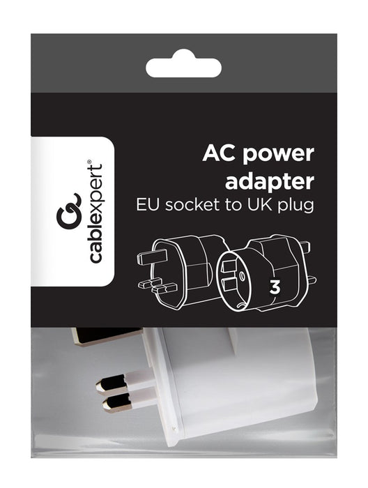 Gembird A-AC-EUFUKM-01 AC power adapter, EU Schuko socket to UK plug, 13 A
