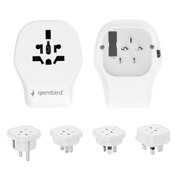 Gembird TPA-1A2C20-02-W Universal travel power adapter, 20 W, white