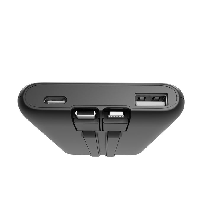 Gembird PB10-PD20-LCD-01 Fast charging power bank with integrated cables, 20W, 10000 mAh, black