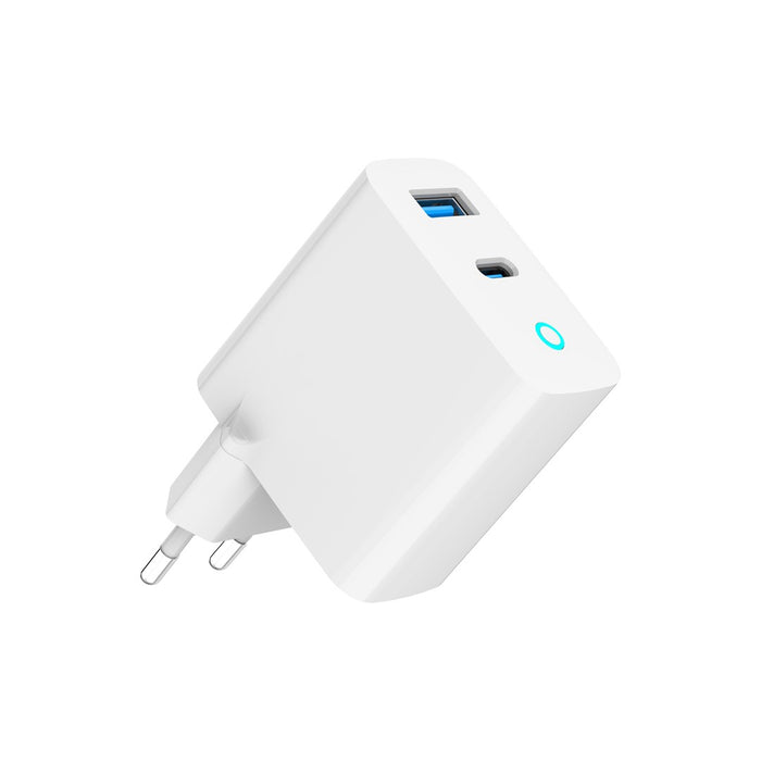 Gembird 2 Port 30W GaN USB fast charger LED white TA-UC-PDQC30L-W-01
