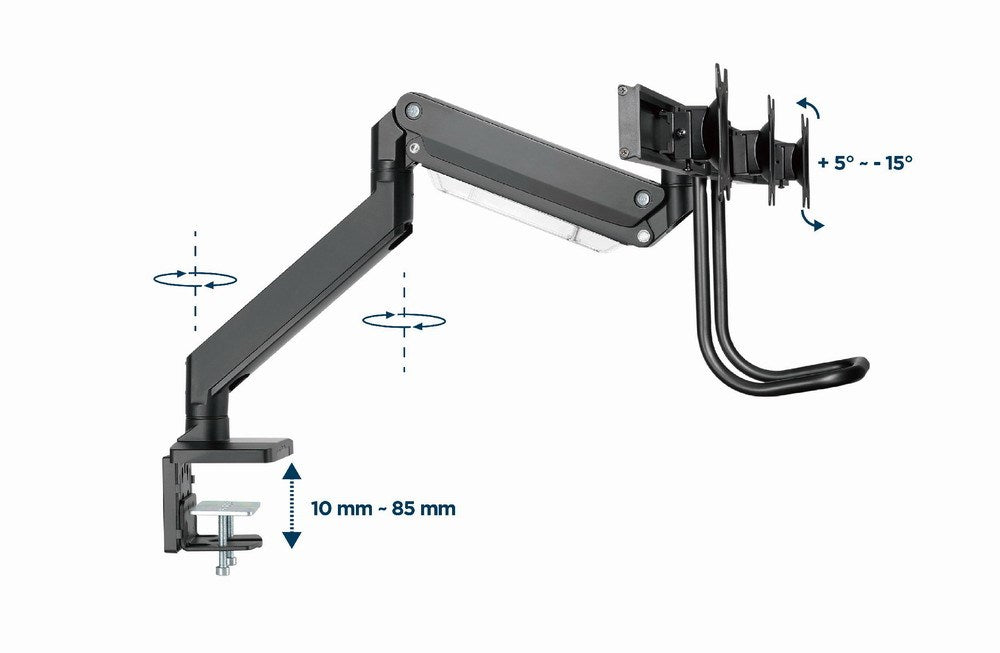 Gembird MA-DA3-03 monitor mount / stand 68.6 cm (27") Desk Black