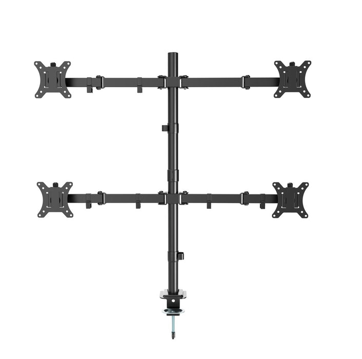 Gembird MA-D4-01 Adjustable desk 4-display mounting arm (rotate, tilt, swivel), 13”-32”, up to 10kg per screen