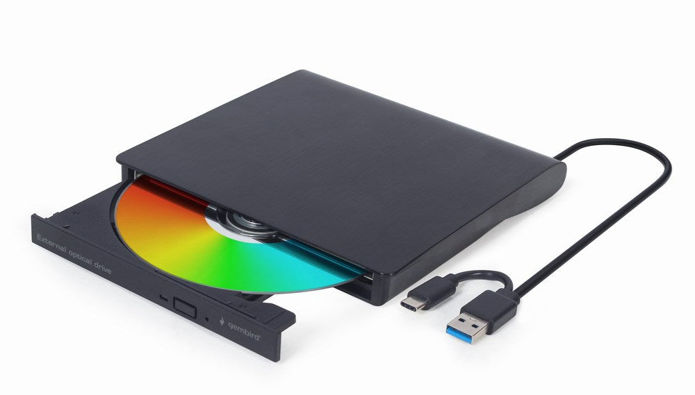 External Recorder GEMBIRD DVD-USB-031 DVD-R 8x, DVD-R DL 6x, DVD-RW 6x, DVD-RAM 5x, DVD+R 8x, DVD+R DL 6x, DVD+RW 8x, DVD M-DISC