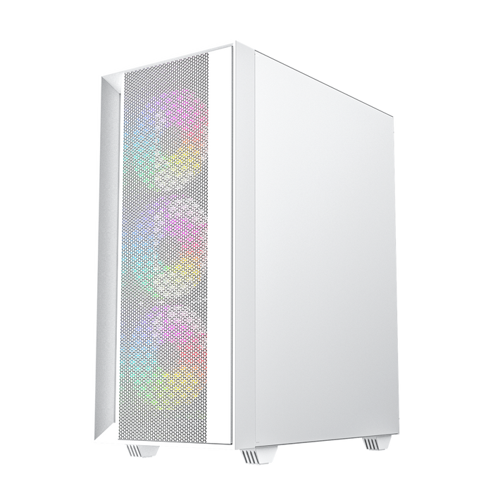 Gembird Fornax 4000W ARGB gaming ATX computer case, Midi Tower, backlight, White