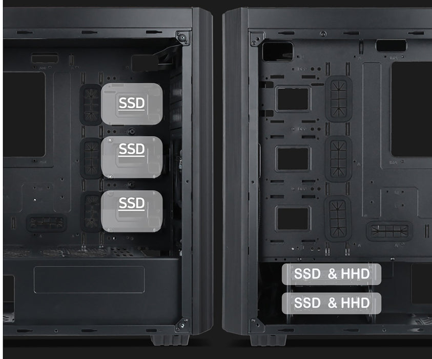 Gembird Fornax K500 ATX computer case, Midi Tower, Black