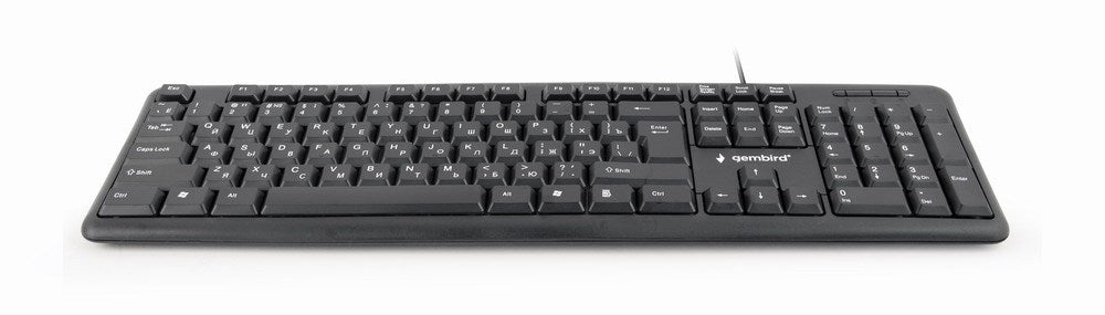 Gembird KB-U-103-RU keyboard Office USB QWERTY English, Russian Black