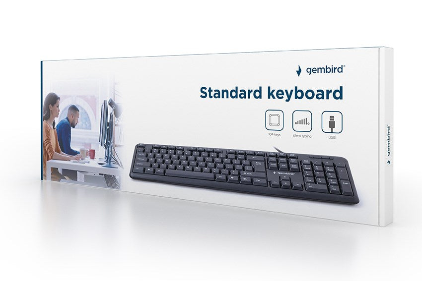 Gembird KB-U-103-RU keyboard Office USB QWERTY English, Russian Black